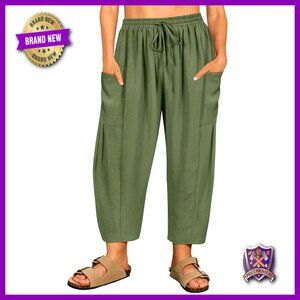 Plus Size Palazzo Harem Pants Drawstring Waist Wide Leg Beach Vacation